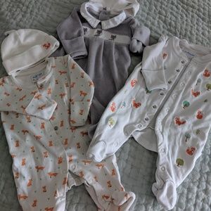 3 onsies - fox- velour